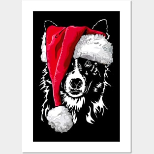 Funny Border Collie Santa Christmas dog mom Posters and Art